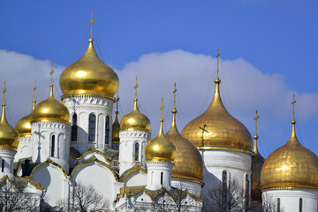 Obraz premium The most beautiful Orthodox churches in the Moscow Kremlin