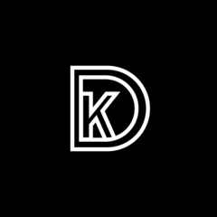 Modern monogram DK logotype letter template logo vector