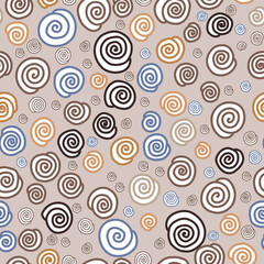 Floral seamless pattern with flower rose. Abstract swirl line bloom background. For design textiles, paper, wallpaper.