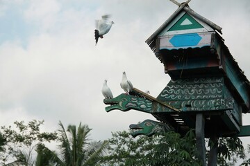 wooden bird house