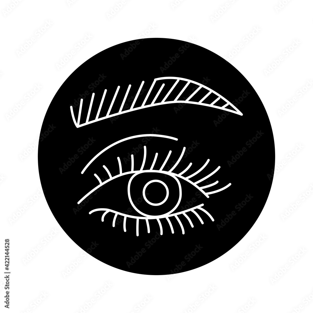 Wall mural Dye eyelashes color line icon. Pictogram for web page, mobile app, promo.