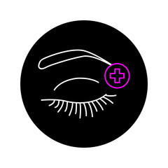 Dye eyelashes color line icon. Pictogram for web page, mobile app, promo.