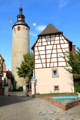 Obraz premium Tauberbischofsheim, Kurmainzisches Schloss Tuermerturm, Deutschland, Europa Tauberbischofsheim, Kurmainzian Castle, Turmer's Tower, Germany, Europe