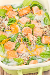 Fried salmon with quinoa and spinach series picture 02