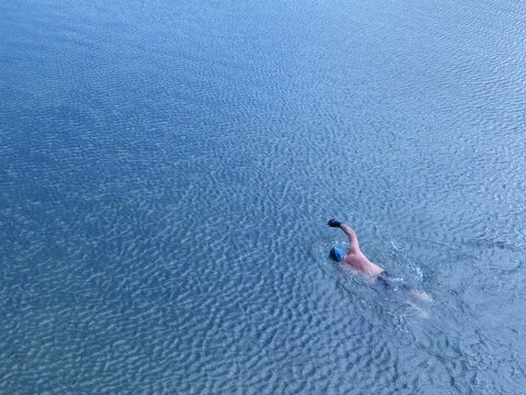 Swimming in the sea. Mutriku. Basque Country