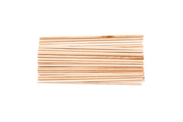 Wooden sticks isolated on the white background.