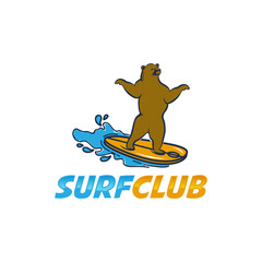  Surf Bear' t-shirt apparel print fashion design, graphic tee, vector illustration of bear on surfboard, Surfing Inspired Art,Surf Club