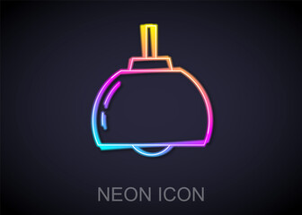Glowing neon line Chandelier icon isolated on black background. Vector