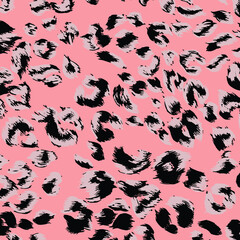 Leopard print pattern. Vector seamless background. 