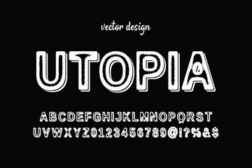 retro font, typeface design, dark black and gray vector background