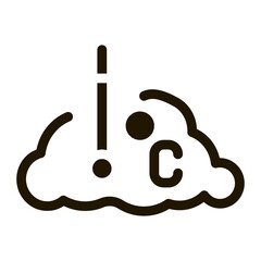 Temperature Cloud Icon Vector Glyph Illustration