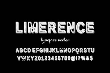 vintage font, black and white background, vector alphabet, letters and numbers