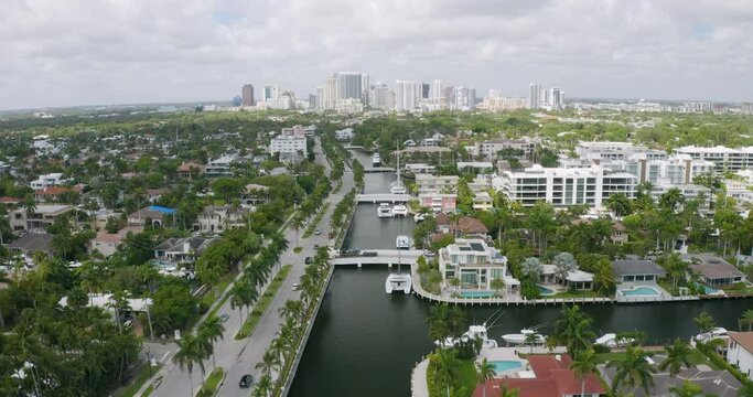 Aerial View Of Las Olas Boulevard In Fort Lauderdale