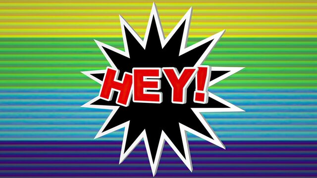 Hero comic pop art text against colorful background