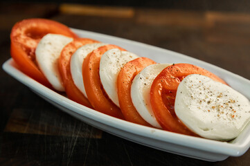 tomatoes and cheese in Italian - mozzarella