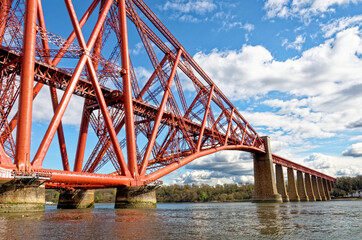 Fototapeta na wymiar The Forth Rail Bridge at South Queensferry - Scotland