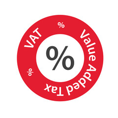 VAT Value Added Tax stamp icon- vector illustration