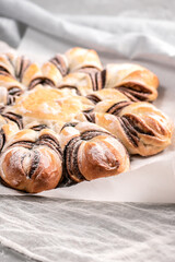 Christmas star braided chocolate bread