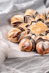 Christmas star braided chocolate bread