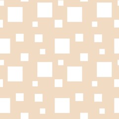 Colorful seamless pattern design with white squares and pastel orange background