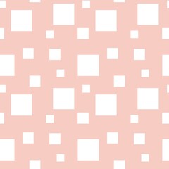 Colorful seamless pattern design with white squares and pastel orange background