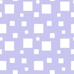 Colorful seamless pattern design with white squares and pastel purple background