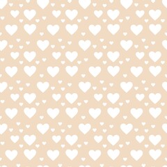 Colorful seamless pattern with hearth symbol and pastel orange background