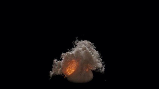 真上から空気砲をうけても中々消えない炎 タイプE 後半60秒 合成用アルファ付き
