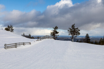 Ski slope at Idre ski resort. Shot in Sweden, Scandinavia