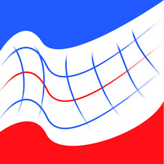 Abstract blue red background vector. Blue lines on white