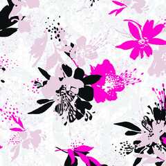 Floral background for textiles. - 422157980