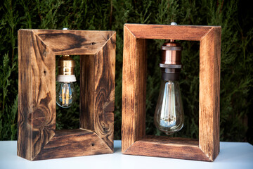 natural wooden rustic DIY lamps