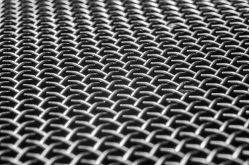 Black and white Macro Photography of stainless steel grid. Abstract background