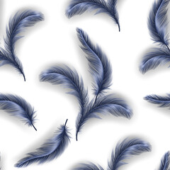 Seamless pattern with feathers. Vector illustration. EPS 10