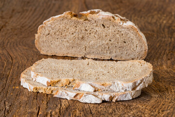 rye bread on wood