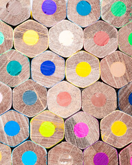 Colored pencils photographed with macro lens