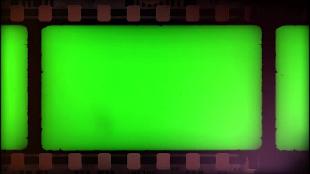 old green screen film strip reel footage