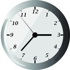 wall clock isolated on white background