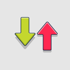 up and down illustration icon. flat cartoon style