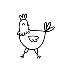 Chicken hand drawn outline doodle icon. Vector sketch illustration for print, web, mobile and infographics