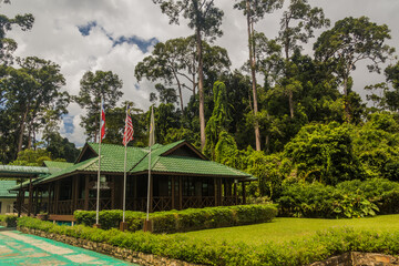 SEPILOK, MALAYSIA - FEBRUARY 19, 2018: Entrance of Sepilok Orangutan Rehabilitation Centre, Sabah,...