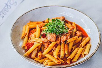 spaghetti with seafood