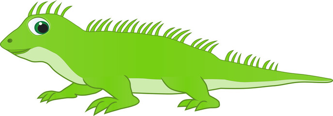 green chameleon cartoon