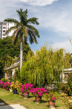 Garden of the Cheong Fatt Tze Mansion (The Blue Mansion) in George Town, Malaysia