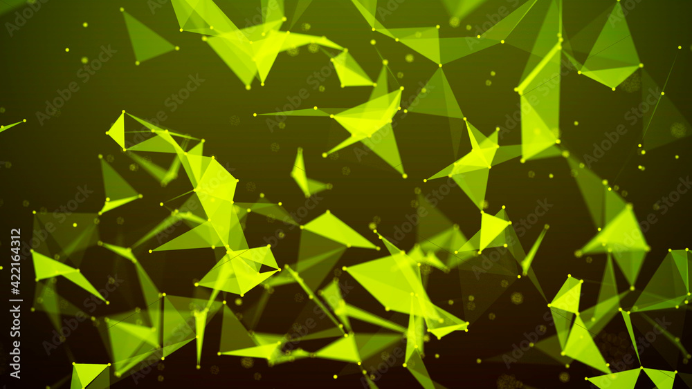 Poster network connection system.background with connection dots and lines. big data vizualization. 3d rend