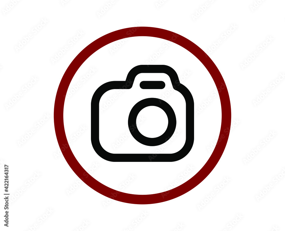 Poster no camera vector icon. editable stroke. linear style sign for use on web design and mobile apps, log