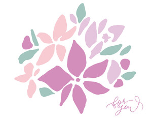 北欧風手書きの草木花イラスト 北欧 草 木 鳥 ベクター Beautiful Vector Flower Collection With Bird Leaves Floral Bouquets Flower Compositions Abstract Wall Mural Abstra Necomammma