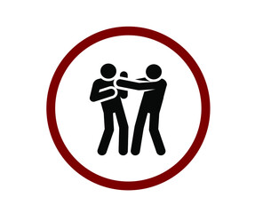 No fighting vector icon.  Editable stroke. Linear style sign for use on web design and mobile apps, logo. Symbol illustration. Pixel vector graphics - Vector