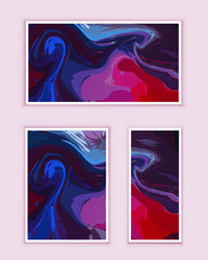 Abstract painting can be used as a trendy background for wallpapers, posters, cards, invitations, websites. Modern artwork. Marble effect painting