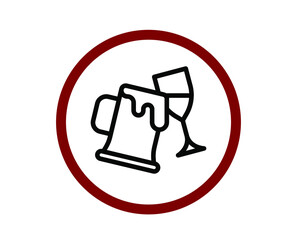 No drinks vector icon.  Editable stroke. Linear style sign for use on web design and mobile apps, logo. Symbol illustration. Pixel vector graphics - Vector